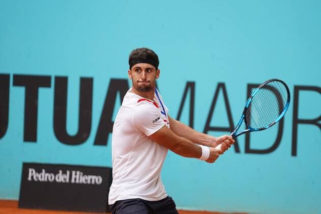 Carlos Taberner (SPA) vs FabioFognini (ITA) during the Monday session at the Mutua Madrid Tennis Open, Madrid May 3, 2021 Cordon Press
