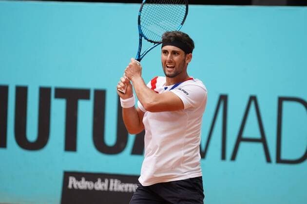 Carlos Taberner (SPA) vs FabioFognini (ITA) during the Monday session at the Mutua Madrid Tennis Open, Madrid May 3, 2021 Cordon Press