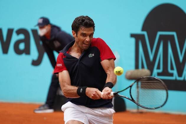 Pablo Andujar (SPA) vs Marcos Giron (US) during the Monday session at the Mutua Madrid Tennis Open, Madrid May 3, 2021 Cordon Press