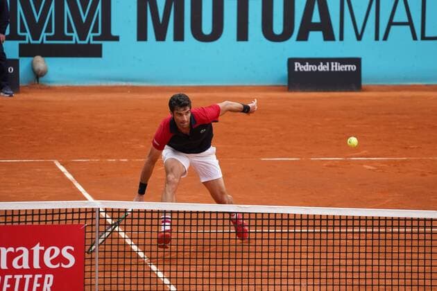 Pablo Andujar (SPA) vs Marcos Giron (US) during the Monday session at the Mutua Madrid Tennis Open, Madrid May 3, 2021 Cordon Press