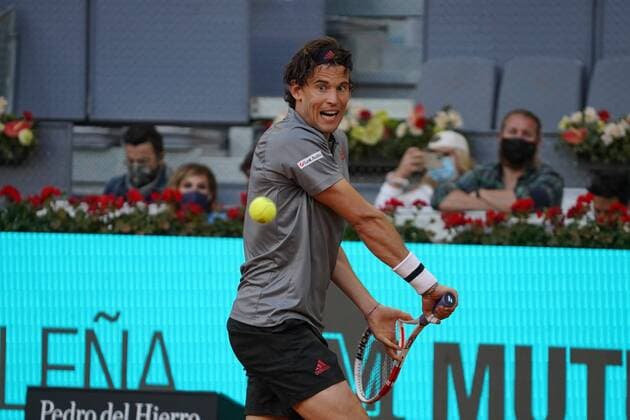 Dominic Thiem (AUT) vs Marcos Giron (US) Durning Match WTA, Tennis Damen 1000 - Mutua Madrid Open 2021, Madrid May 4, 2021 Cordon Press
