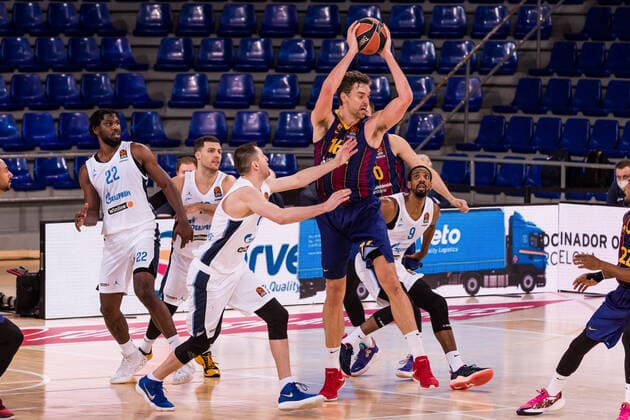 May 4, 2021, Barcelona, Barcelona, Spain: Pau Gasol of FC Barcelona, Barca in action during the Turkish Airlines EuroLeague Play-offs game 5 match between Fc Barcelona and Zenit St. Petersburgo at Palau Blaugrana on May 04, 2021 in Barcelona, Spain. Barcelona Spain - ZUMAa181 20210504_zaa_a181_360 Copyright: xJavierxBorregox