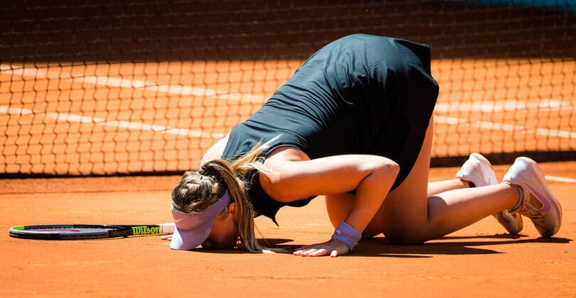 May 5, 2021, MADRID, MADRID, SPAIN: Paula Badosa of Spain after winning her quarter final match at the 2021 Mutua Madrid Open WTA, Tennis Damen 1000 tournament against Belinda Bencic of Switzerland MADRID SPAIN - ZUMAa181 20210505_zaa_a181_076 Copyright: xRobxPrangex