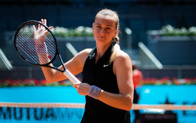 Mandatory Credit: Photo by Rob Prange Shutterstock (11888286aj) Petra Kvitova of the Czech Republic in action during the quarter-finals of the 2021 Mutua Madrid Open WTA, Tennis Damen 1000 tournament Mutua Madrid Open, Tennis, La Caja Magica, Madrid, Spain - 05 May 2021 Mutua Madrid Open, Tennis, La Caja Magica, Madrid, Spain - 05 May 2021  Copyright: xRobxPrange Shutterstockx 11888286aj