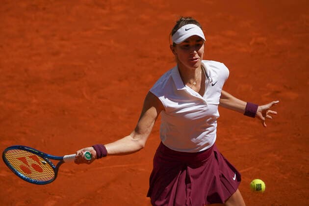 Mutua Madrid Open - Day Seven Belinda Bencic of Switzerland in action during her quarterfinal match against Paula Badosa of Spain during day seven of the Mutua Madrid Open at La Caja Magicaon May 05, 2021 in Madrid, Spain. Madrid Spain gonzalez-notitle210505_npnq5  Copyright: xOscarxGonzalezx