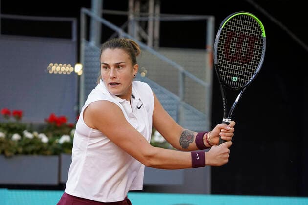 Mutua Madrid Open - Day Seven Aryna Sabalenka of Belarus in action during her quarterfinal match against Elise Mertens of Belgium during day seven of the Mutua Madrid Open at La Caja Magicaon May 05, 2021 in Madrid, Spain. Madrid Spain gonzalez-notitle210505_npuTk  Copyright: xOscarxGonzalezx