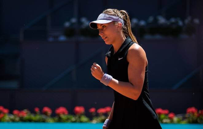 Mandatory Credit: Photo by Rob Prange Shutterstock (11888296e) Paula Badosa of Spain in action during the semi-final of the 2021 Mutua Madrid Open WTA, Tennis Damen 1000 tournament Mutua Madrid Open, Tennis, La Caja Magica, Madrid, Spain - 06 May 2021 Mutua Madrid Open, Tennis, La Caja Magica, Madrid, Spain - 06 May 2021  Copyright: xRobxPrange Shutterstockx 11888296e