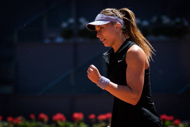 May 6, 2021, MADRID, MADRID, SPAIN: Paula Badosa of Spain in action during the semi-final of the 2021 Mutua Madrid Open WTA, Tennis Damen 1000 tournament against Ashleigh Barty of Australia MADRID SPAIN - ZUMAa181 20210506_zaa_a181_043 Copyright: xRobxPrangex
