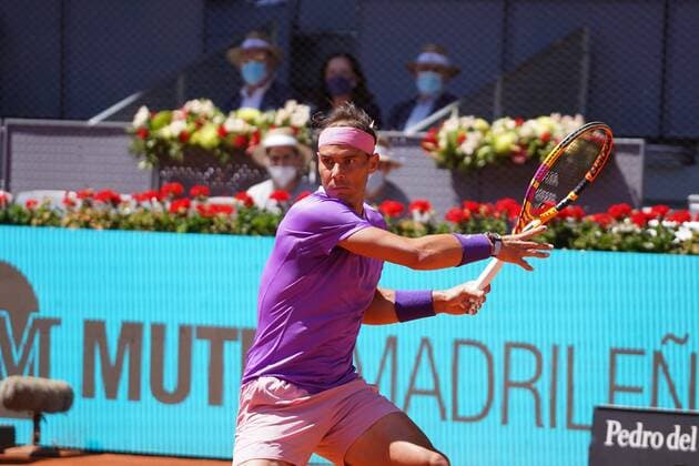 Rafael Nadal (SPA) VS Alexei Popyrin (AUS) Durning Match Master 1000 - Mutua Madrid Open 2021, Madrid May 6, 2021 Cordon Press