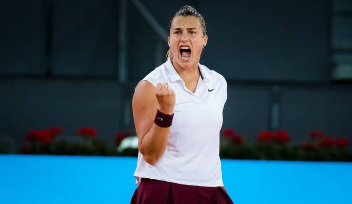 Sport Themen der Woche KW18 Sport Bilder des Tages Mandatory Credit: Photo by Rob Prange Shutterstock (11888296bv) Aryna Sabalenka of Belarus in action during the semi-final of the 2021 Mutua Madrid Open WTA, Tennis Damen 1000 tournament Mutua Madrid Open, Tennis, La Caja Magica, Madrid, Spain - 06 May 2021 Mutua Madrid Open, Tennis, La Caja Magica, Madrid, Spain - 06 May 2021  Copyright: xRobxPrange Shutterstockx 11888296bv