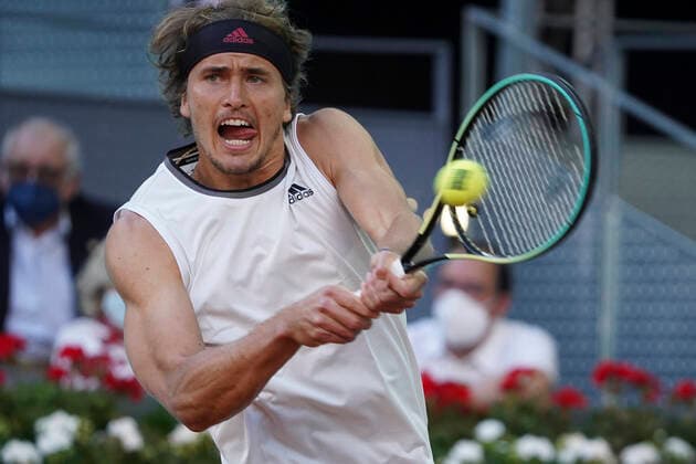 Mutua Madrid Open - Day Eight Alexander Zverev of Germany in action during his third round match against Daniel Evans of Great Britain during day eight of the Mutua Madrid Open at La Caja Magica on May 06, 2021 in Madrid, Spain Madrid Spain gonzalez-notitle210506_np47M  Copyright: xOscarxGonzalezx