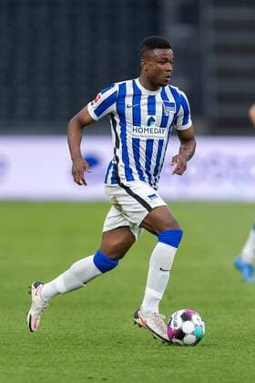 Fussball Berlin 06.05.2021 1. Bundesliga DFL Saison 2020 2021 Hertha BSC Berlin - SC Freiburg Jhon Cordoba (Hertha BSC, No.15) *** Football Berlin 06 05 2021 1 Bundesliga DFL Season 2020 2021 Hertha BSC Berlin SC Freiburg Jhon Cordoba Hertha BSC, No 15