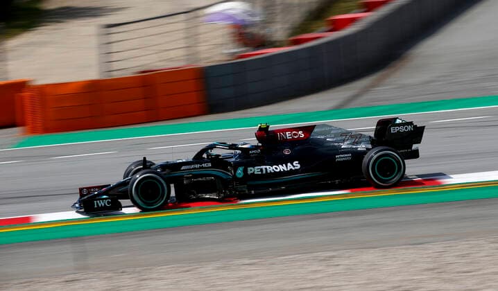 77 Valtteri Bottas (FIN, Mercedes-AMG Petronas F1 Team), F1 Grand Prix of Spain at Circuit de Barcelona-Catalunya on May 7, 2021 in Barcelona, Spain. (Photo by HOCH ZWEI) Barcelona Spain