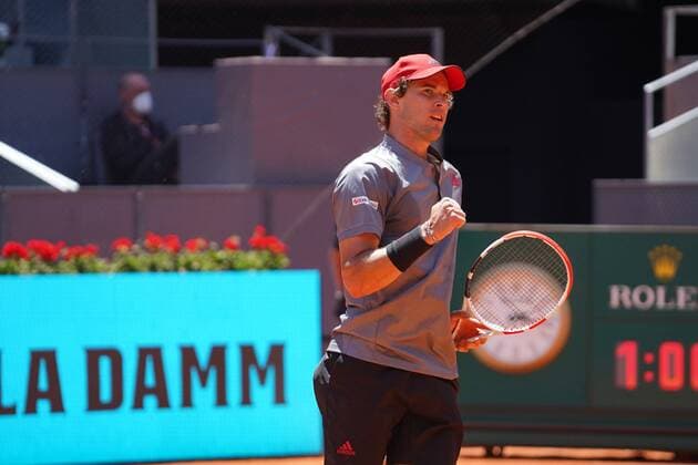 Dominic Thiem (AUT) VS John Isner (US) Durning Match Master 1000 - Mutua Madrid Open 2021, Madrid May 7, 2021 Cordon Press