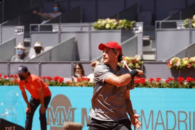 Dominic Thiem (AUT) VS John Isner (US) Durning Match Master 1000 - Mutua Madrid Open 2021, Madrid May 7, 2021 Cordon Press