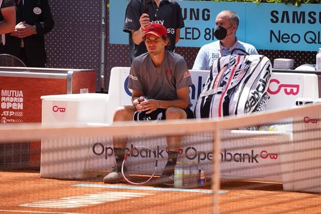 Dominic Thiem (AUT) VS John Isner (US) Durning Match Master 1000 - Mutua Madrid Open 2021, Madrid May 7, 2021 Cordon Press