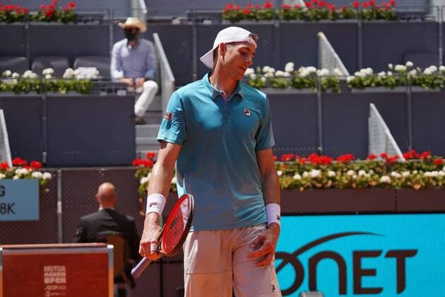 Dominic Thiem (AUT) VS John Isner (US) Durning Match Master 1000 - Mutua Madrid Open 2021, Madrid May 7, 2021 Cordon Press