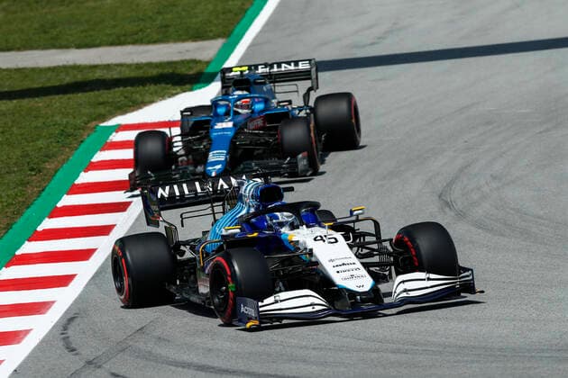 45 NISSANY Roy (il), Williams Racing F1 FW43B, action , 31 OCON Esteban (fra), Alpine F1 A521, action during the Formula 1 Aramco Gran Premio De Espana 2021 from May 07 to 10, 2021 on the Circuit de Barcelona-Catalunya, in Montmelo, near Barcelona, Spain FORMULE 1 : Grand prix d Espagne - Barcelone - Essais - 07 05 2021 DPPI Panoramic 