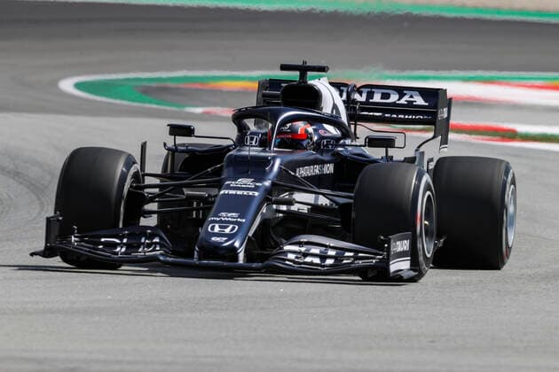 22 TSUNODA Yuki (jap), Scuderia AlphaTauri Honda AT02, action during the Formula 1 Aramco Gran Premio De Espana 2021 from May 07 to 10, 2021 on the Circuit de Barcelona-Catalunya, in Montmelo, near Barcelona, Spain - FORMULE 1 : Grand prix d Espagne - Barcelone - Essais - 07 05 2021 DPPI Panoramic 
