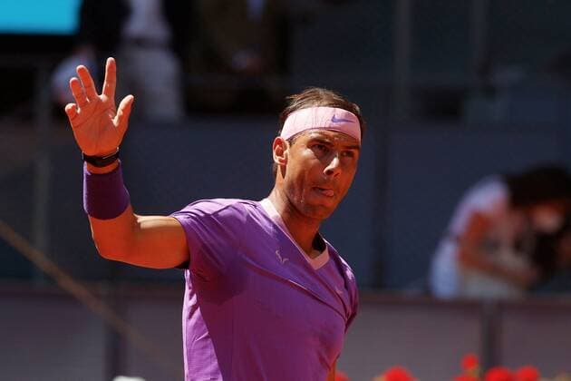 Rafa Nadal of Spain reacts against Alexander Zverev of Germany during the Mutua Madrid Open quarterfinal match against held in Madrid, Spain, 07 May 2021. Mutua Madrid Open tennis tournament !ACHTUNG: NUR REDAKTIONELLE NUTZUNG!  Copyright: xChemaxMoyax GRAF1542 20210507-637559997586596885