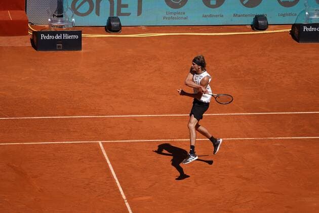 Rafae lNadal (SPA) VS Alexander Zverev (GER) Durning Match Master 1000 - Mutua Madrid Open 2021, Madrid May 7, 2021 Cordon Press