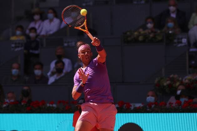 Rafa Nadal of Spain in action against Alexander Zverev of Germany during the Mutua Madrid Open quarterfinal match against held in Madrid, Spain, 07 May 2021. Mutua Madrid Open tennis tournament !ACHTUNG: NUR REDAKTIONELLE NUTZUNG!  Copyright: xRodrigoxJimenezx GRAF1620 20210507-637560025480295709