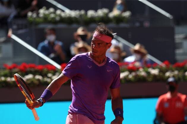Rafa Nadal of Spain reacts against Alexander Zverev of Germany during the Mutua Madrid Open quarterfinal match against held in Madrid, Spain, 07 May 2021. Mutua Madrid Open tennis tournament !ACHTUNG: NUR REDAKTIONELLE NUTZUNG!  Copyright: xRodrigoxJimenezx GRAF1637 20210507-637560035101970427
