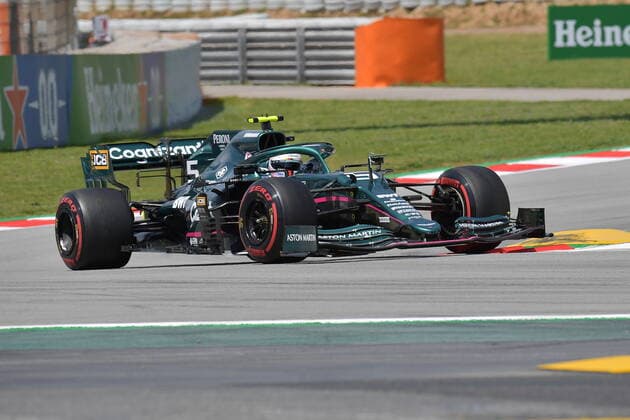 F1 Aramco Grand Prix von Spanien 2021 07.05.2021, Circuit de Catalunya, Barcelona, F1 Aramco Grand Prix von Spanien 2021 , im Bild Sebastian Vettel (DEU 5), Aston Martin Cognizant Formula One Team