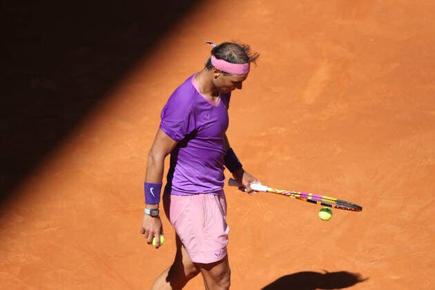 May 7, 2021, MADRID, MADRID, SPAIN: Rafael Nadal of Spain in action during his Men s Singles match, Quarter of Finals, against Alexander Zverev of Germany on the ATP, Tennis Herren Masters 1000 - Mutua Madrid Open 2021 at La Caja Magica on May 7, 2021 in Madrid, Spain. MADRID SPAIN - ZUMAa181 20210507_zaa_a181_037 Copyright: xOscarxJ.xBarrosox