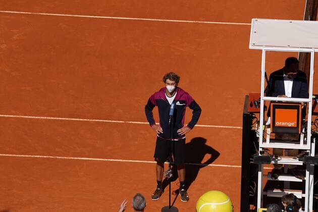 Rafael Nadal (SPA) VS Alexander Zverev (GER) Durning Match Master 1000 - Mutua Madrid Open 2021, Madrid May 7, 2021 Cordon Press Cordon Press
