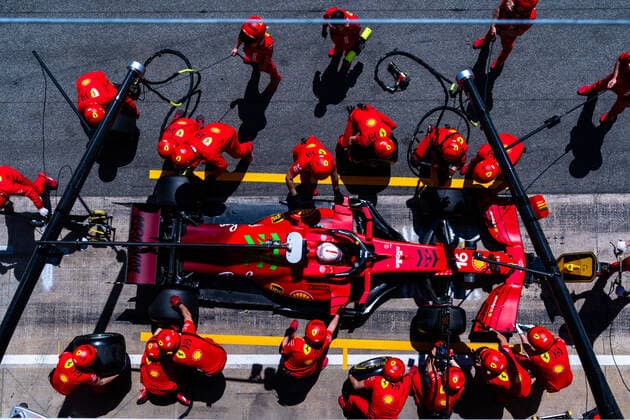 F1 Grand Prix of Spain 16 Charles Leclerc (MON, Scuderia Ferrari Mission Winnow), F1 Grand Prix of Spain at Circuit de Barcelona-Catalunya on May 8, 2021 in Barcelona, Spain. (Photo by COLOMBO IMAGES FIA Pool via HOCH ZWEI) Barcelona SAIKHIR Spain Poolfoto HOCH ZWEI Pool COLOMBO IMAGES ,EDITORIAL USE ONLY
