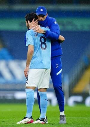 Mandatory Credit: Photo by Javier Garcia BPI Shutterstock (11893130ea) Chelsea Manager Thomas Tuchel hugs Ilkay Gundogan of Manchester City at full time Manchester City v Chelsea, Premier League, Football, The Etihad Stadium, Manchester, UK - 08 May 2021 EDITORIAL USE ONLY No use with unauthorised audio, video, data, fixture lists, club league logos or live services. Online in-match use limited to 120 images, no video emulation. No use in betting, games or single club league player publications. Manchester City v Chelsea, Premier League, Football, The Etihad Stadium, Manchester, UK - 08 May 2021 EDITORIAL USE ONLY No use with unauthorised audio, video, data, fixture lists, club league logos or live services. Online in-match use limited to 120 images, no video emulation. No use in betting, games or single club league player publications. Copyright: xJavierxGarcia BPI Shutterstockx 11893130ea