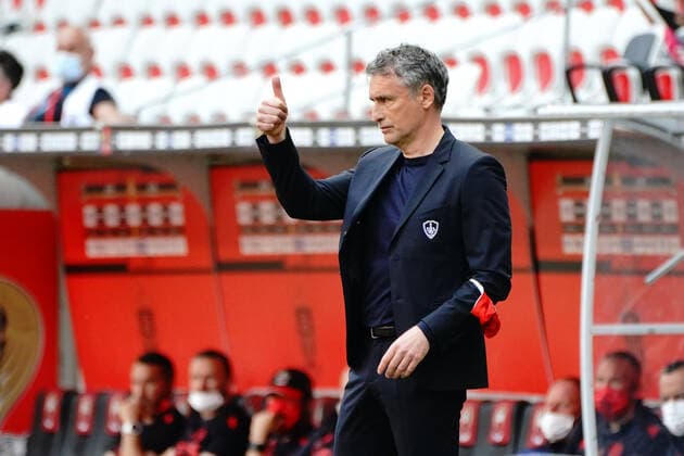 Olivier Dall Oliglio (entraineur de Brest) FOOTBALL : OGC Nice vs Brest - Ligue 1 Uber Eats - Nice - 09 05 2021 NorbertScanella PanoramiC 