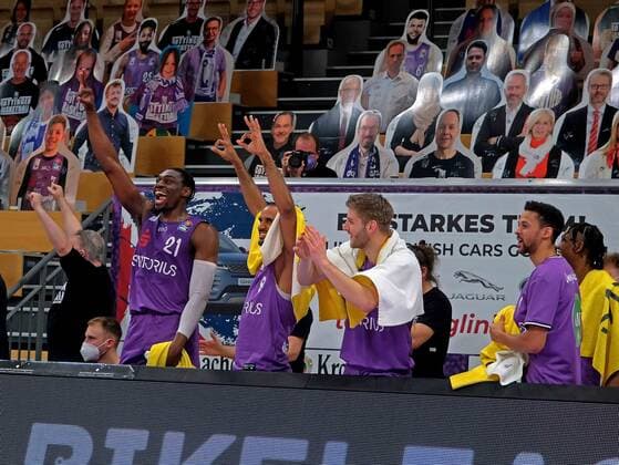 GSD zje123 Saison 2020 21 Easy credit Basketball Bundesliga BG Göttingen - medi bayreuth Göttingens Jubel