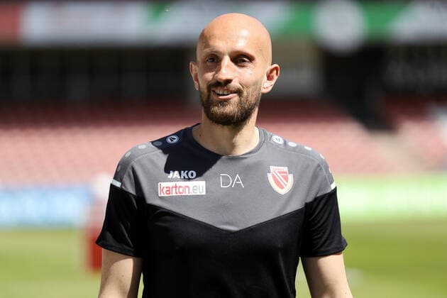 Trainer Damir Agovic (Energie Cottbus) Fussball AOK-Landespokal Brandenburg 2020 2021 - Halbfinale FC Energie Cottbus - SV Babelsberg 03