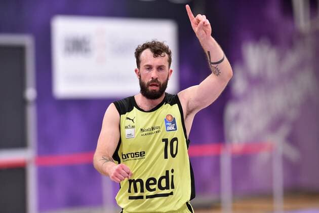 Bastian Doreth (medi bayreuth) , Basketball, Bundesliga, BBL, BG Goettingen - medi bayreuth, 09.05.2021, BG Goettingen - medi bayreuth, Basketball, Bundesliga, GER, BBL, 09.05.2021 Goettingen Copyright: xEibner-Pressefotox-xRolandxSippelx