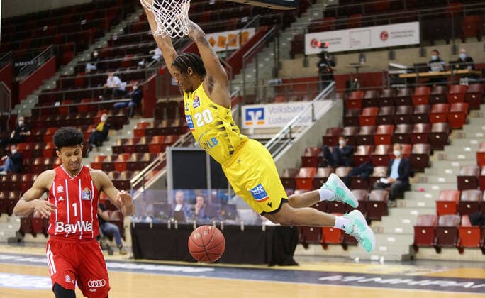 Sport Bilder des Tages Ludwigsburg , Basketball easyCredit BBL Bundesliga , MHP RIESEN Ludwigsburg vs. Bayern München ,Desi Rodriguez ( Riesen )