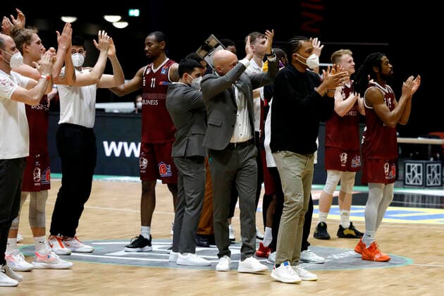 09.05.2021, easyCredit Basketball Bundesliga, BBL, Saison 2020 2021, Herren, Chemnitz Niners - ALBA Berlin Niners verabschieden sich von Partnern und Sponsoren Chemnitz Messe Chemnitz Sachsen Germany
