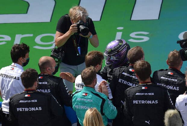 F1 Aramco Grand Prix von Spanien 2021 09.05.2021, Circuit de Catalunya, Barcelona, F1 Aramco Grand Prix von Spanien 2021 , im Bild Sieger Lewis Hamilton (GBR 44), Mercedes-AMG Petronas Formula One Team