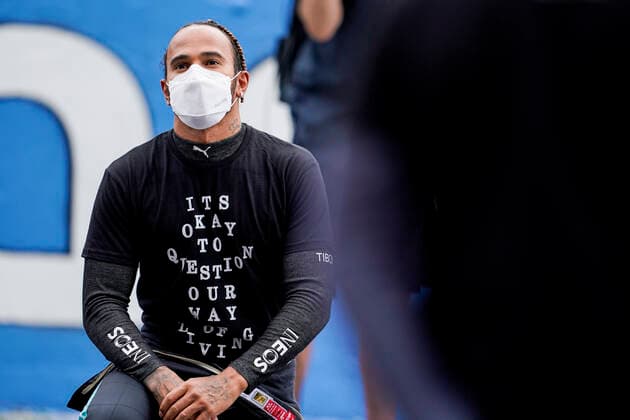 May 9, 2021, Montmelo, Spain: LEWIS HAMILTON of Great Britain and Mercedes-AMG F1 Team on the starting grid before the 2021 FIA Formula 1 Spanish Grand Prix at Circuit de Barcelona-Catalunya in Montmelo, Spain. Montmelo Spain - ZUMAg147 20210509_zap_g147_060 Copyright: xJamesxGasperottix