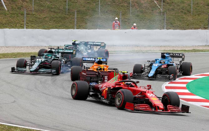 55 Carlos Sainz (ESP, Scuderia Ferrari Mission Winnow), F1 Grand Prix of Spain at Circuit de Barcelona-Catalunya on May 9, 2021 in Barcelona, Spain. (Photo by HOCH ZWEI) Barcelona Spain