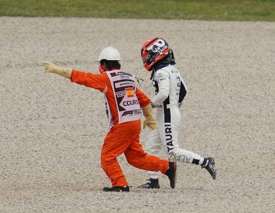 F1 Aramco Grand Prix von Spanien 2021 09.05.2021, Circuit de Catalunya, Barcelona, F1 Aramco Grand Prix von Spanien 2021 , im Bild Ausfall von Yuki Tsunoda (JPN 22), Scuderia AlphaTauri Honda