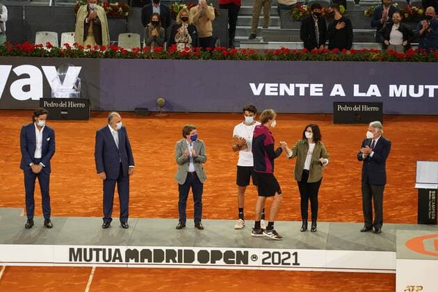 Alexander Zverev (GER) VS Matteo Berrettini (ITA) Durning final Match Master 1000 - Mutua Madrid Open 2021, Madrid May 9, 2021 Cordon Press