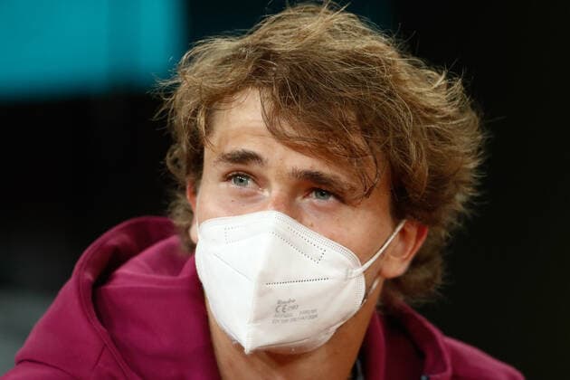 May 9, 2021, MADRID, MADRID, SPAIN: Alexander Zverev of Germany looks on after winning his Men s Singles match, Finals, against Matteo Berrettini of Italy on the ATP, Tennis Herren Masters 1000 - Mutua Madrid Open 2021 at La Caja Magica on May 9, 2021 in Madrid, Spain. MADRID SPAIN - ZUMAa181 20210509_zaa_a181_253 Copyright: xOscarxJ.xBarrosox