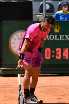 Photo Fabrizio Corradetti - LaPresse 10 05 2021 Roma (Italy) Tennis 1st round Kei Nishikori (JPN) vs Fabio Fognini (ITA) Internazionali BNL d Italia 2021 In the pic: Fabio Fognini  Copyright: xFabrizioxCorradetti LaPressex