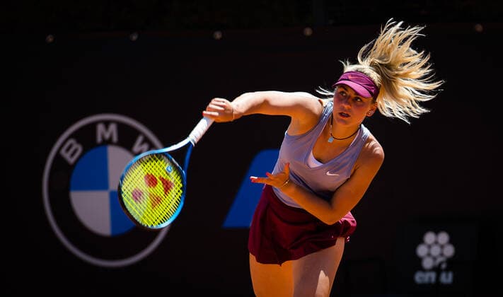 May 10, 2021, ROMA, ITALY: Marta Kostyuk of Ukraine in action during the first round of the 2021 Internazionali BNL d Italia WTA, Tennis Damen 1000 tournament ROMA ITALY - ZUMAa181 20210510_zaa_a181_067 Copyright: xRobxPrangex