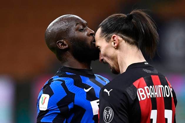 FC Internazionale v AC Milan - Coppa Italia Zlatan Ibrahimovic (R) of AC Milan argues with Romelu Lukaku of FC Internazionale during the Coppa Italia football match between FC Internazionale and AC Milan. FC Internazionale won 2-1 over AC Milan. Milan Italy Copyright: xNicolòxCampox