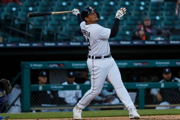 May 11, 2021, USA: Detroit Tigers first baseman Miguel Cabrera (24) bats against Kansas City Royals during third inning at Comerica Park in Detroit on Tuesday, May 11, 2021. USA - ZUMAm67_ 20210511_zaf_m67_017 Copyright: xJunfuxHanx