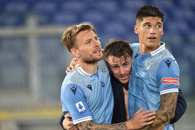 May 12, 2021, Rome, Italy: Rome, Italy, Stadio Olimpico, May 12, 2021, Ciro Immobile (Lazio) celebrates after score a goal during SS Lazio vs Parma Calcio - Italian football Serie A match Italian football Serie A match - SS Lazio vs Parma Calcio, rome, Italy - ZUMAl164 20210512_zsa_l164_243 Copyright: xClaudioxPasquazix
