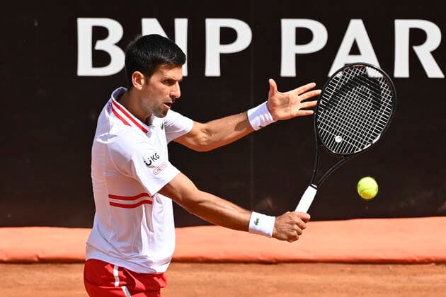 Photo Fabrizio Corradetti - LaPresse 13 05 2021 Roma (Italy) Tennis 3nd round Novak Djokovic (SRB) vs Alejandro Davidovich Fokina (ESP) Internazionali BNL d Italia 2021 In the pic: Novak Djokovic  Copyright: xFabrizioxCorradetti LaPressex